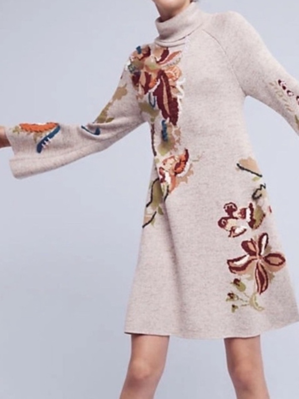 Knitted & Knotted Size Small Embroidered Knit Dress From Anthropologie - Picture 1 of 13